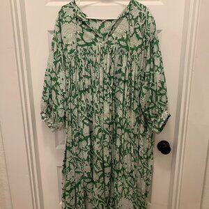 BabitaTex Women's Floral Long Block Print Midi Dress XL